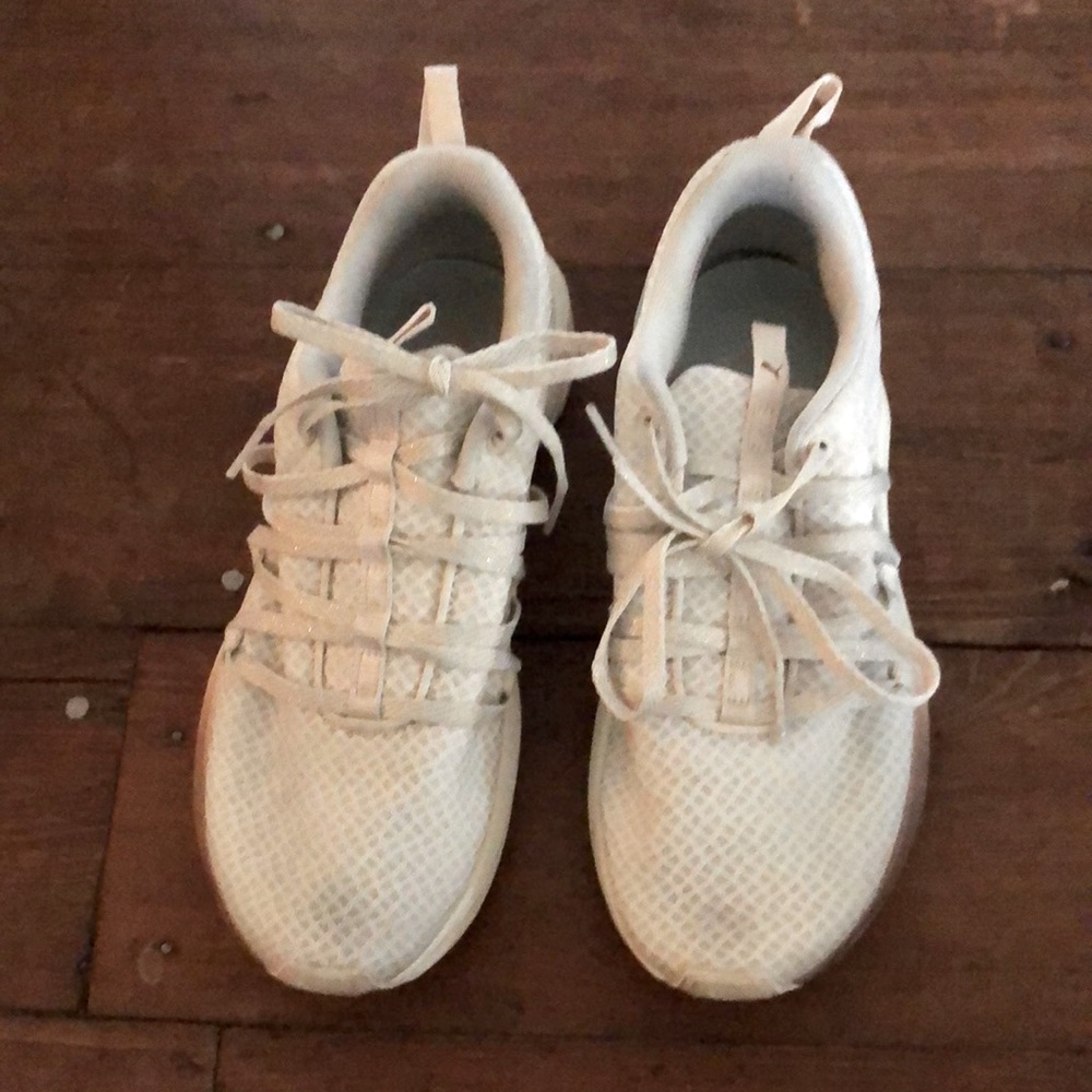 Puma Ivory and Rose Gold Sneakers 8.5